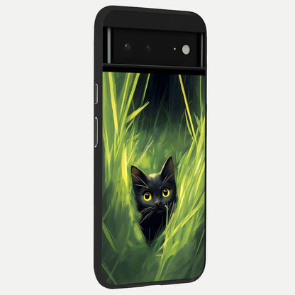  Ice Cube With Orange back cover For Google Pixel 6A slim fit glass case with vibrant aesthetic design
