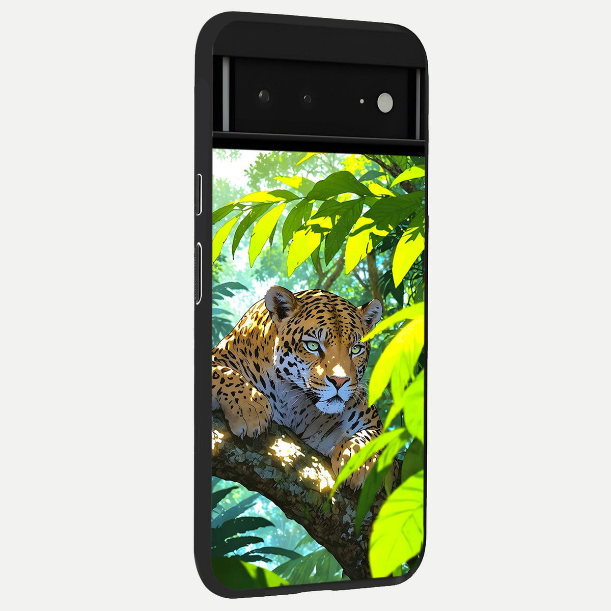  Lime and Raspberry Pattern back cover For Google Pixel 6A slim fit glass case with vibrant aesthetic design