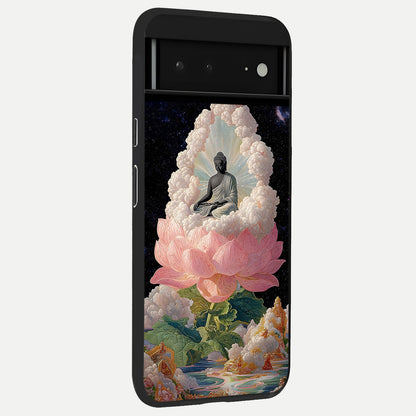  Lotus Dream Serenity back cover For Google Pixel 6A slim fit glass case with vibrant aesthetic design