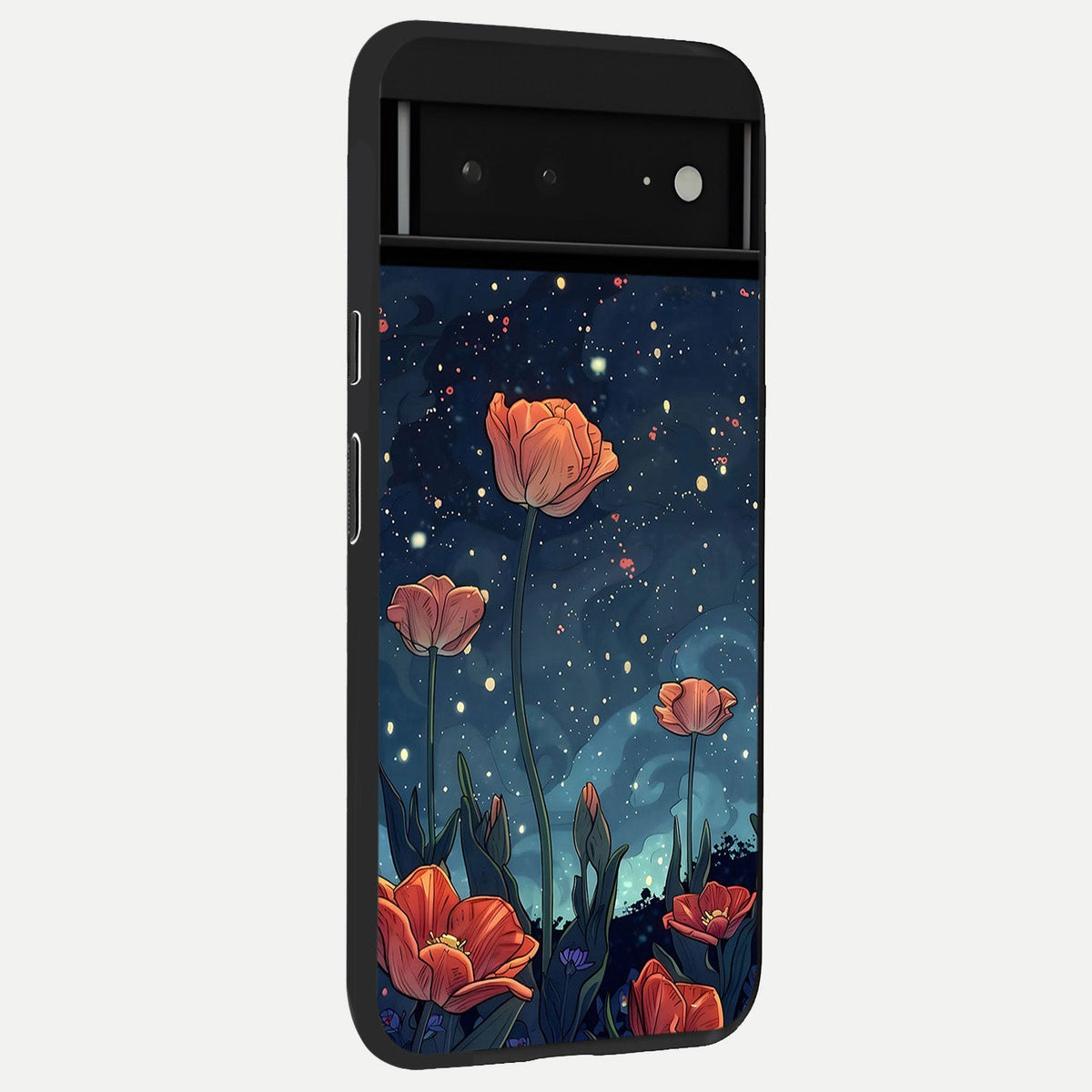 Minimal Night View back cover For Google Pixel 6A slim fit glass case with vibrant aesthetic design