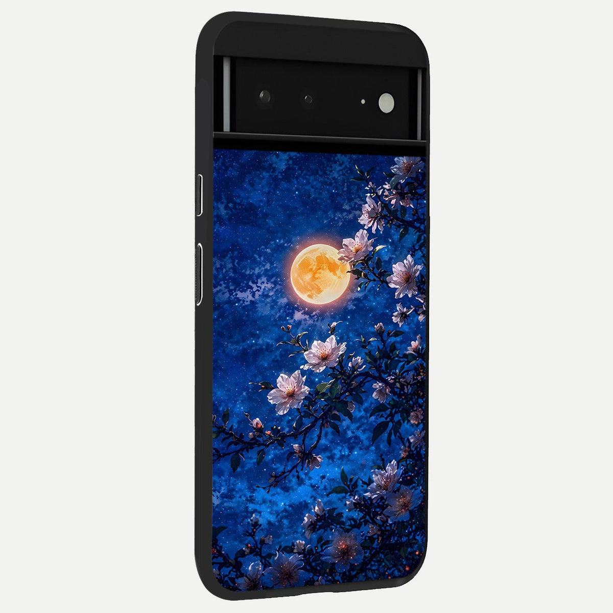  Moonlit Cat Silence back cover For Google Pixel 6A slim fit glass case with vibrant aesthetic design