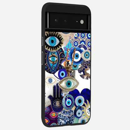  Mystic Floral Night back cover For Google Pixel 6A slim fit glass case with vibrant aesthetic design