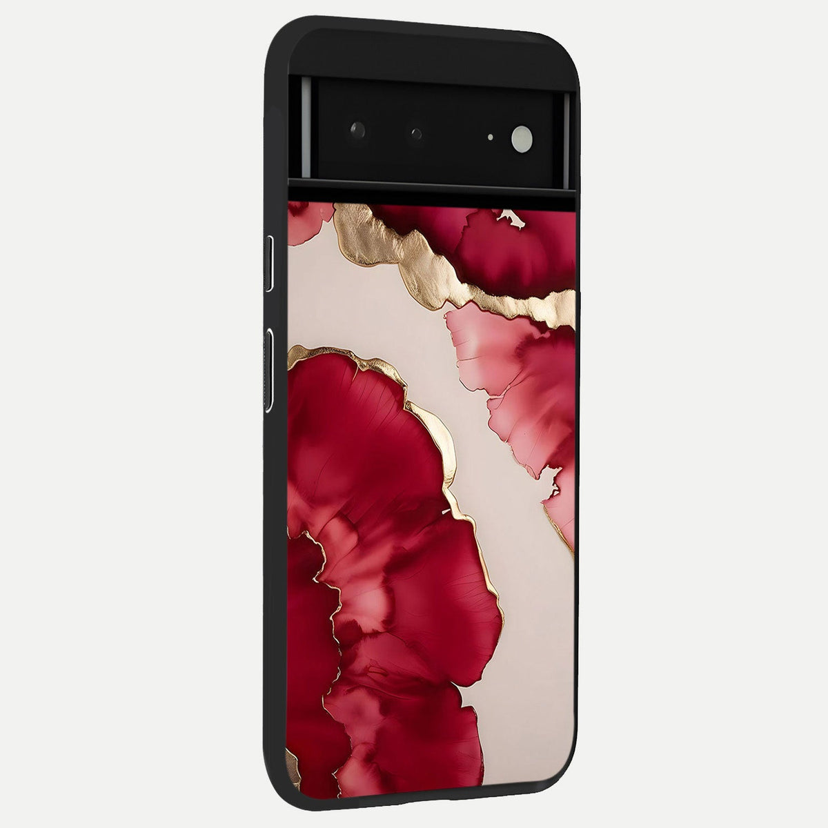  Pink Bouquet Florals back cover For Google Pixel 6A slim fit glass case with vibrant aesthetic design