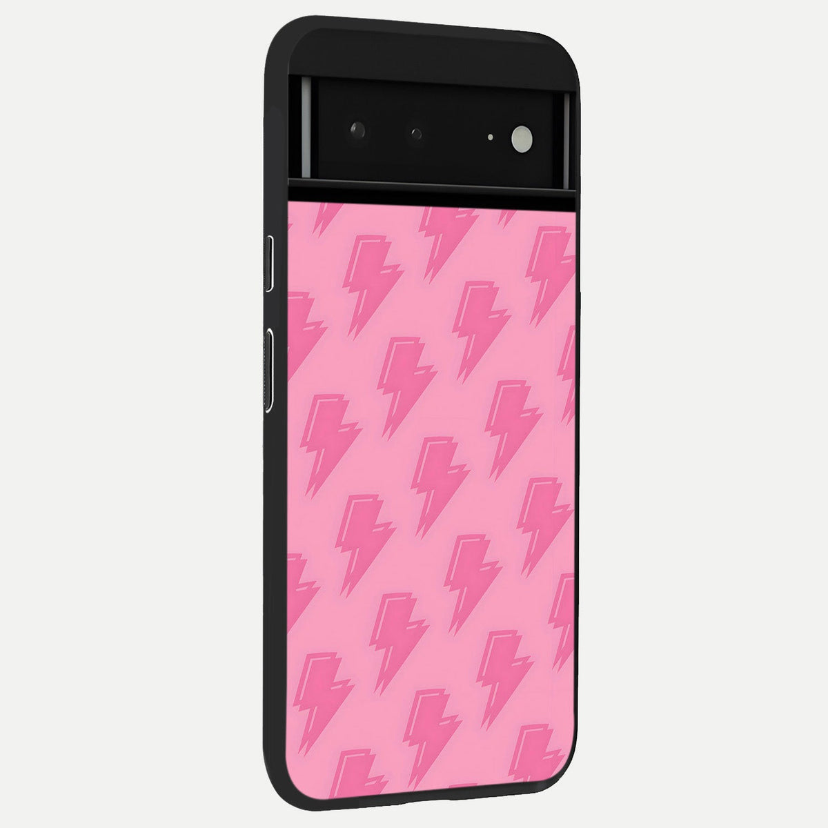  Pink Power Sparks back cover For Google Pixel 6A slim fit glass case with vibrant aesthetic design