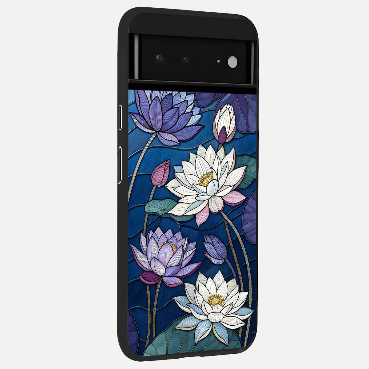  Purple Serenity Moon back cover For Google Pixel 6A slim fit glass case with vibrant aesthetic design