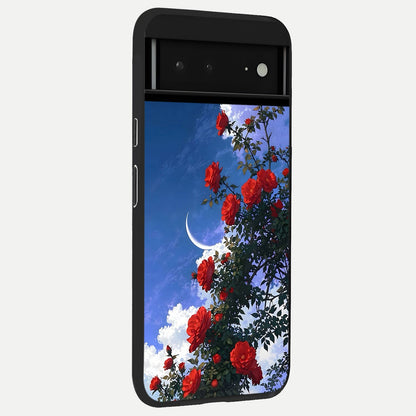  Rose Drift Flowers back cover For Google Pixel 6A slim fit glass case with vibrant aesthetic design