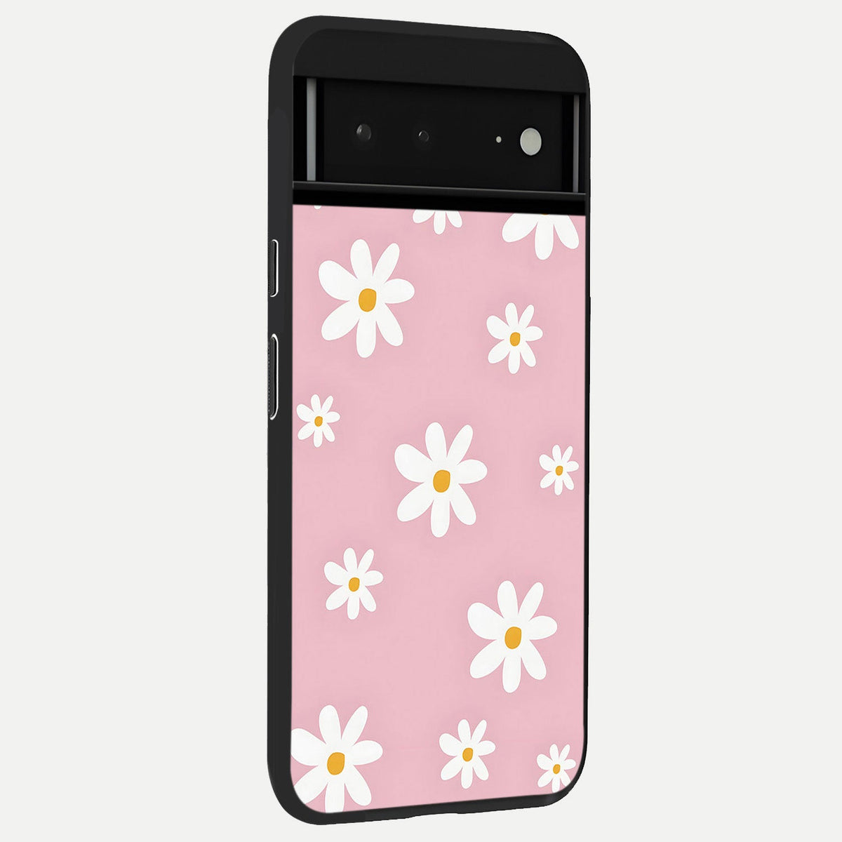  Soft Daisy Bliss back cover For Google Pixel 6A slim fit glass case with vibrant aesthetic design
