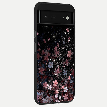  Starlit Flower Dreams back cover For Google Pixel 6A slim fit glass case with vibrant aesthetic design