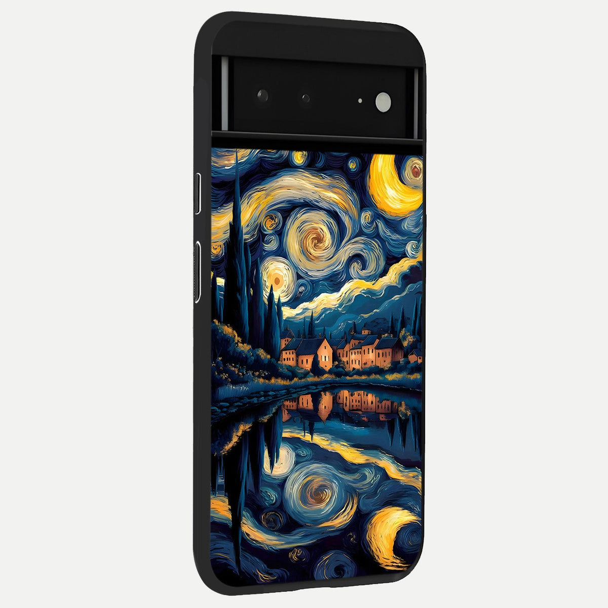  Starry Sky Serenity back cover For Google Pixel 6A slim fit glass case with vibrant aesthetic design