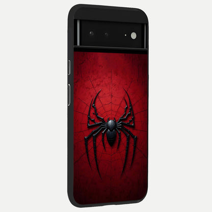  Superhero Web Emblem back cover For Google Pixel 6A slim fit glass case with vibrant aesthetic design