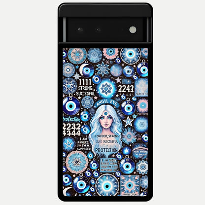  Angel Aura Shield Glass Case For Google Pixel 6 back cover – full design glossy printed glass finish
