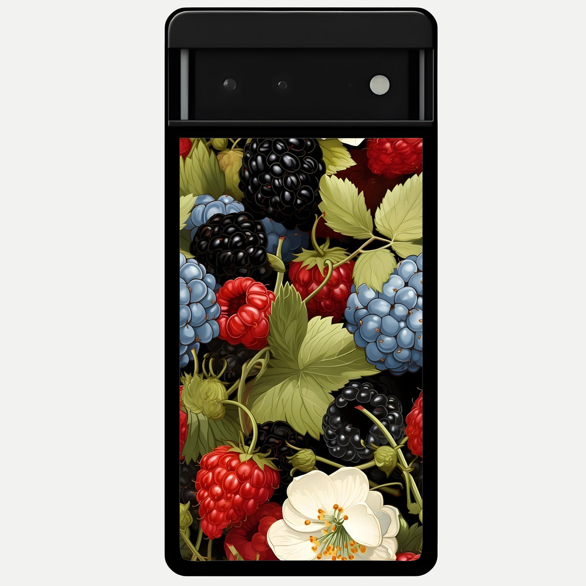  Berry Bloom Charm Glass Case For Google Pixel 6 back cover – full design glossy printed glass finish