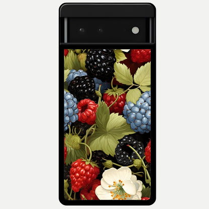  Berry Bloom Charm Glass Case For Google Pixel 6 back cover – full design glossy printed glass finish