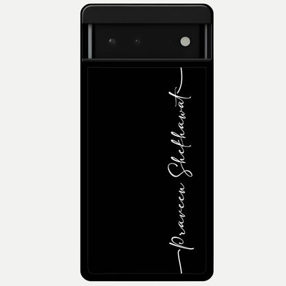  Black Tune Custom Name Glass Case For Google Pixel 6 back cover – full design glossy printed glass finish