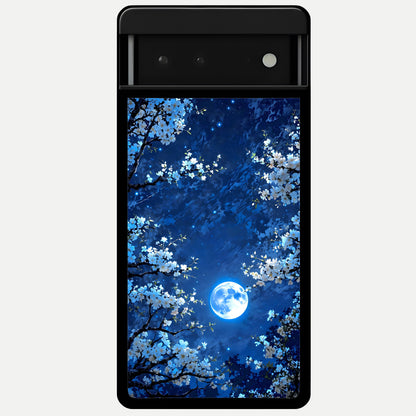  Blossom Moonlight Sky Glass Case For Google Pixel 6 back cover – full design glossy printed glass finish