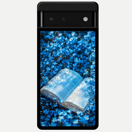  Blue Bloom Tales Glass Case For Google Pixel 6 back cover – full design glossy printed glass finish
