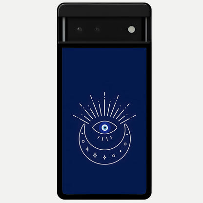  Blue Evil Eye Glass Case For Google Pixel 6 back cover – full design glossy printed glass finish