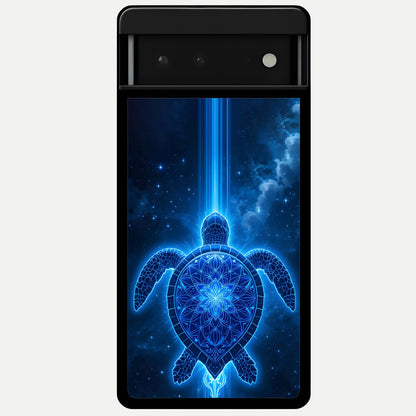  Blue Galaxy Turtle Glass Case For Google Pixel 6 back cover – full design glossy printed glass finish