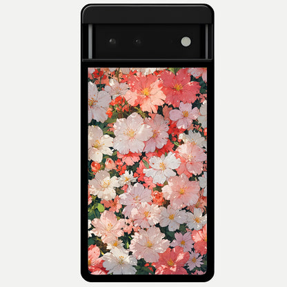 Blush Bloom Field Glass Case For Google Pixel 6 back cover – full design glossy printed glass finish