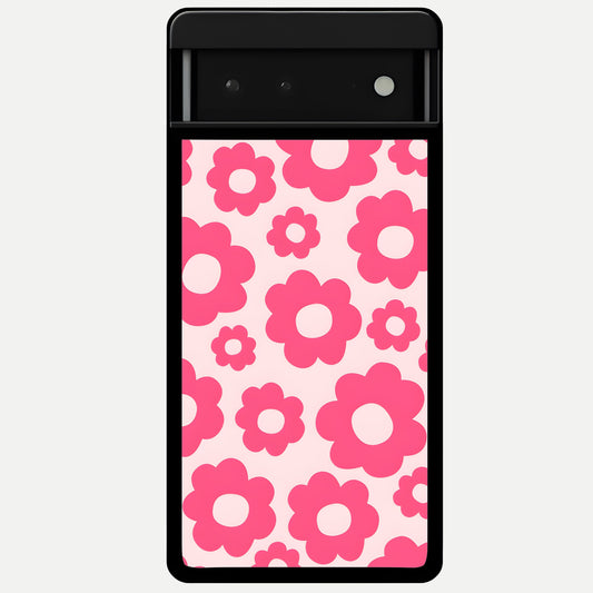  Blush Flower Pop Glass Case For Google Pixel 6 back cover – full design glossy printed glass finish