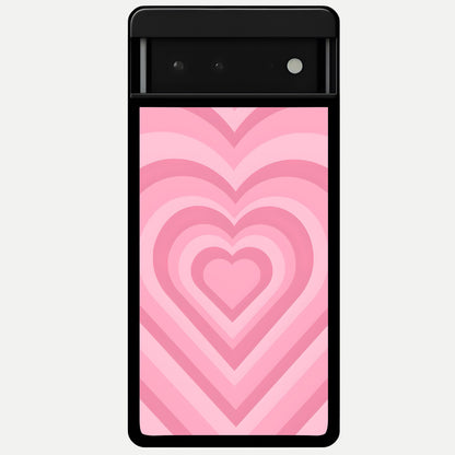  Blush Heart Waves Glass Case For Google Pixel 6 back cover – full design glossy printed glass finish