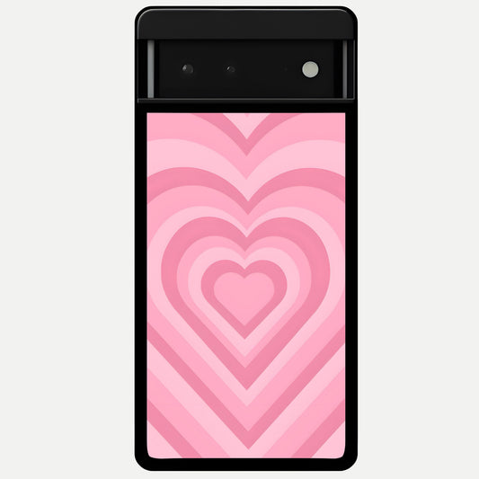  Blush Heart Waves Glass Case For Google Pixel 6 back cover – full design glossy printed glass finish