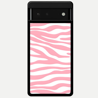  Blush Zebra Flow Glass Case For Google Pixel 6 back cover – full design glossy printed glass finish