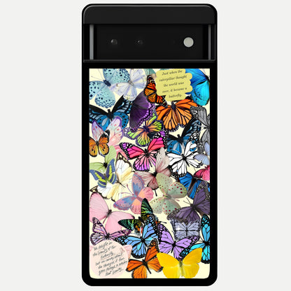  Butterflies Petal Dream Glass Case For Google Pixel 6 back cover – full design glossy printed glass finish