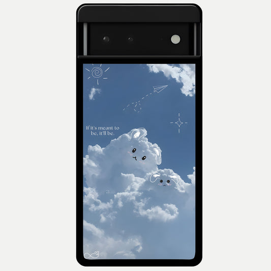  Cloud Bunny Dreams Glass Case For Google Pixel 6 back cover – full design glossy printed glass finish