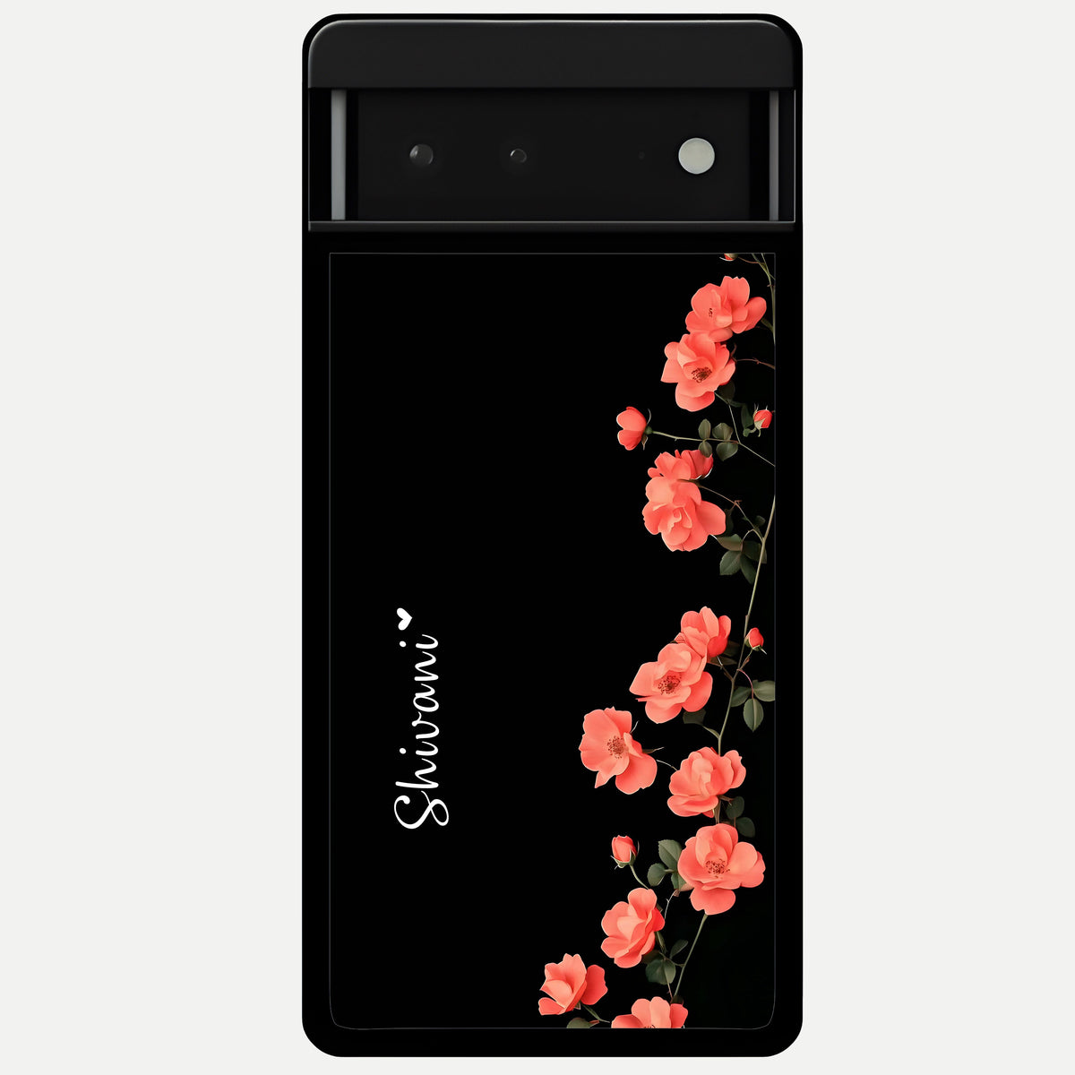  Crimson Bloom Grace Custom Name Glass Case For Google Pixel 6 back cover – full design glossy printed glass finish