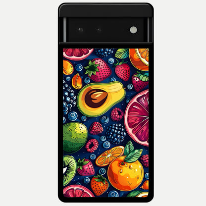  Cute Fruits Art Glass Case For Google Pixel 6 back cover – full design glossy printed glass finish