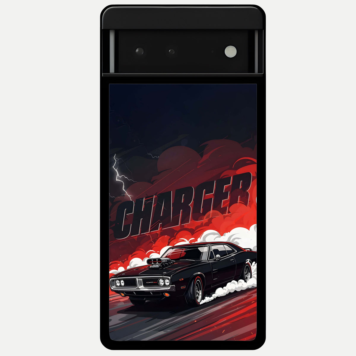  Dark Charger Fury Glass Case For Google Pixel 6 back cover – full design glossy printed glass finish