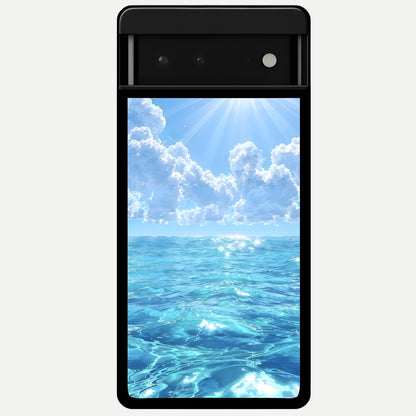  Endless Ocean Horizon Glass Case For Google Pixel 6 back cover – full design glossy printed glass finish