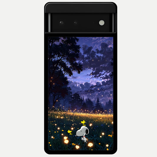  Firefly Meadow Magic Glass Case For Google Pixel 6 back cover – full design glossy printed glass finish