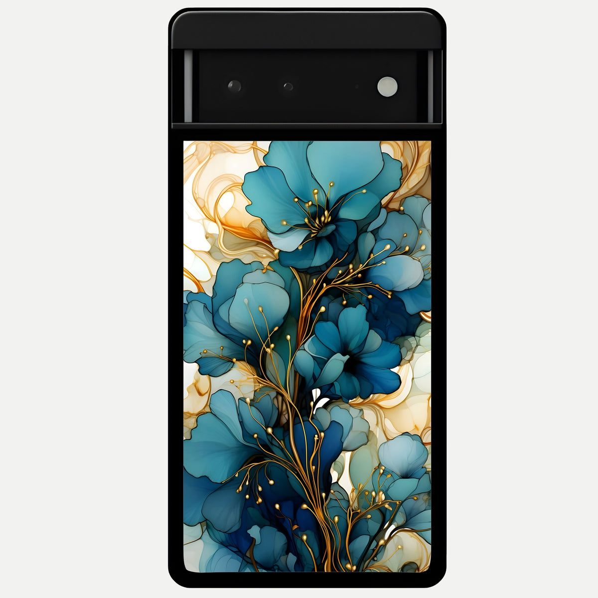  Golden Bloom Symphony Glass Case For Google Pixel 6 back cover – full design glossy printed glass finish