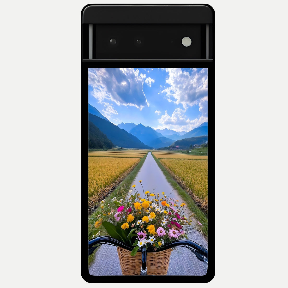  Golden Field Journey Glass Case For Google Pixel 6 back cover – full design glossy printed glass finish