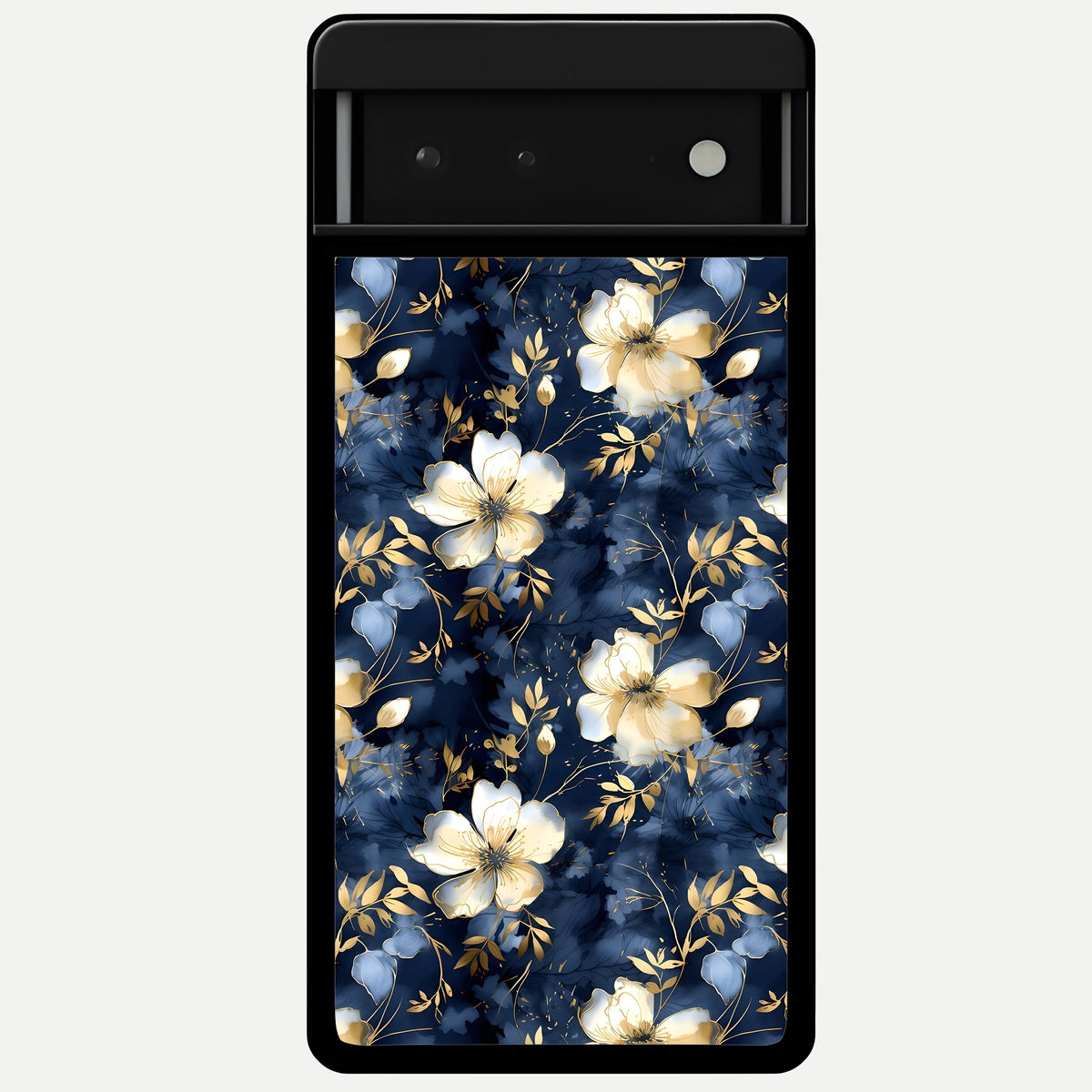  Golden Midnight Bloom Glass Case For Google Pixel 6 back cover – full design glossy printed glass finish