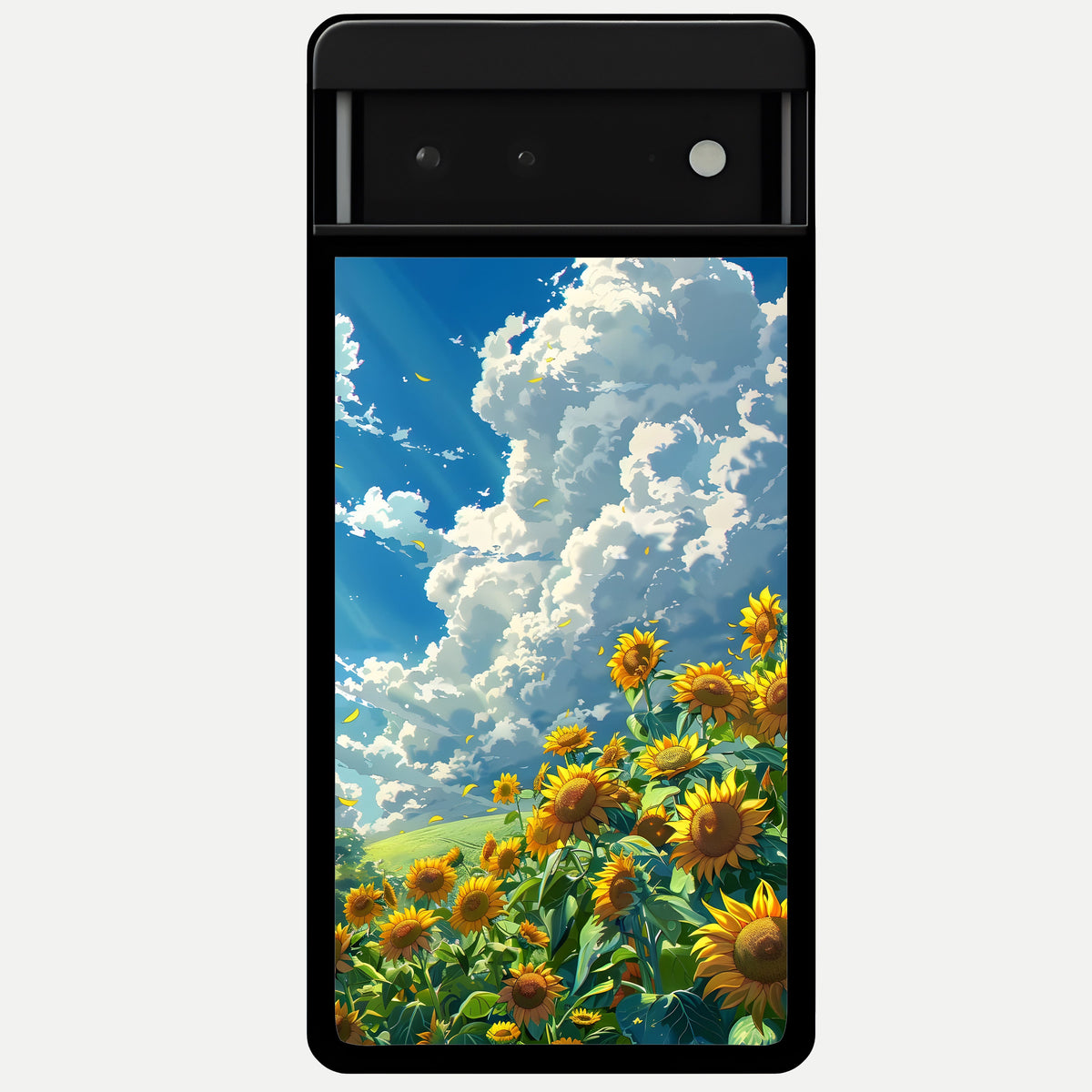  Golden Sun Glory Glass Case For Google Pixel 6 back cover – full design glossy printed glass finish