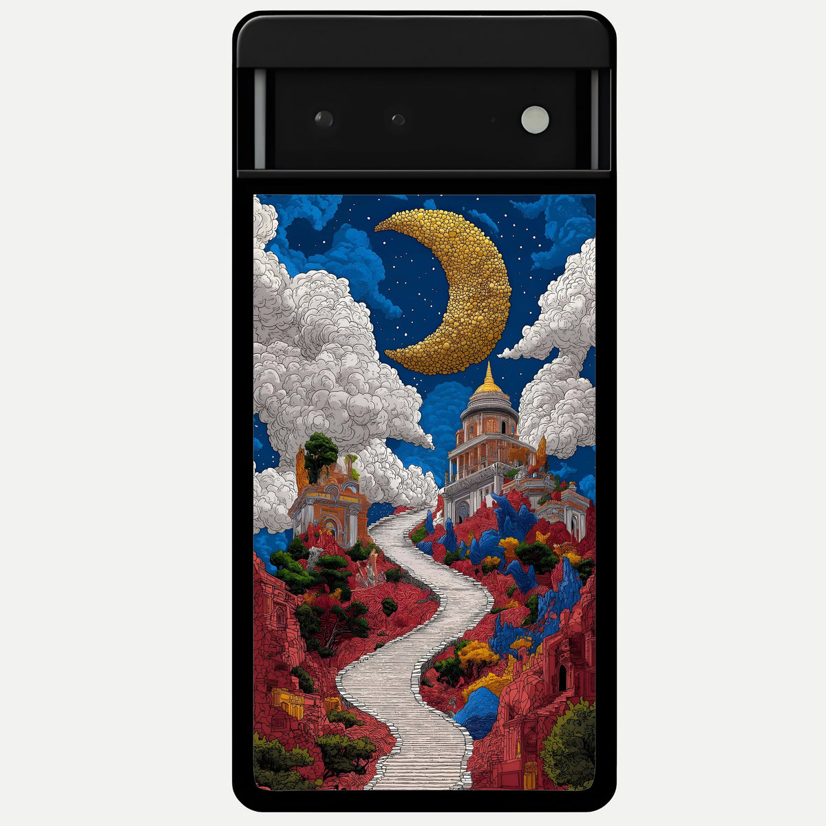  Heavenly Moon Path Glass Case For Google Pixel 6 back cover – full design glossy printed glass finish