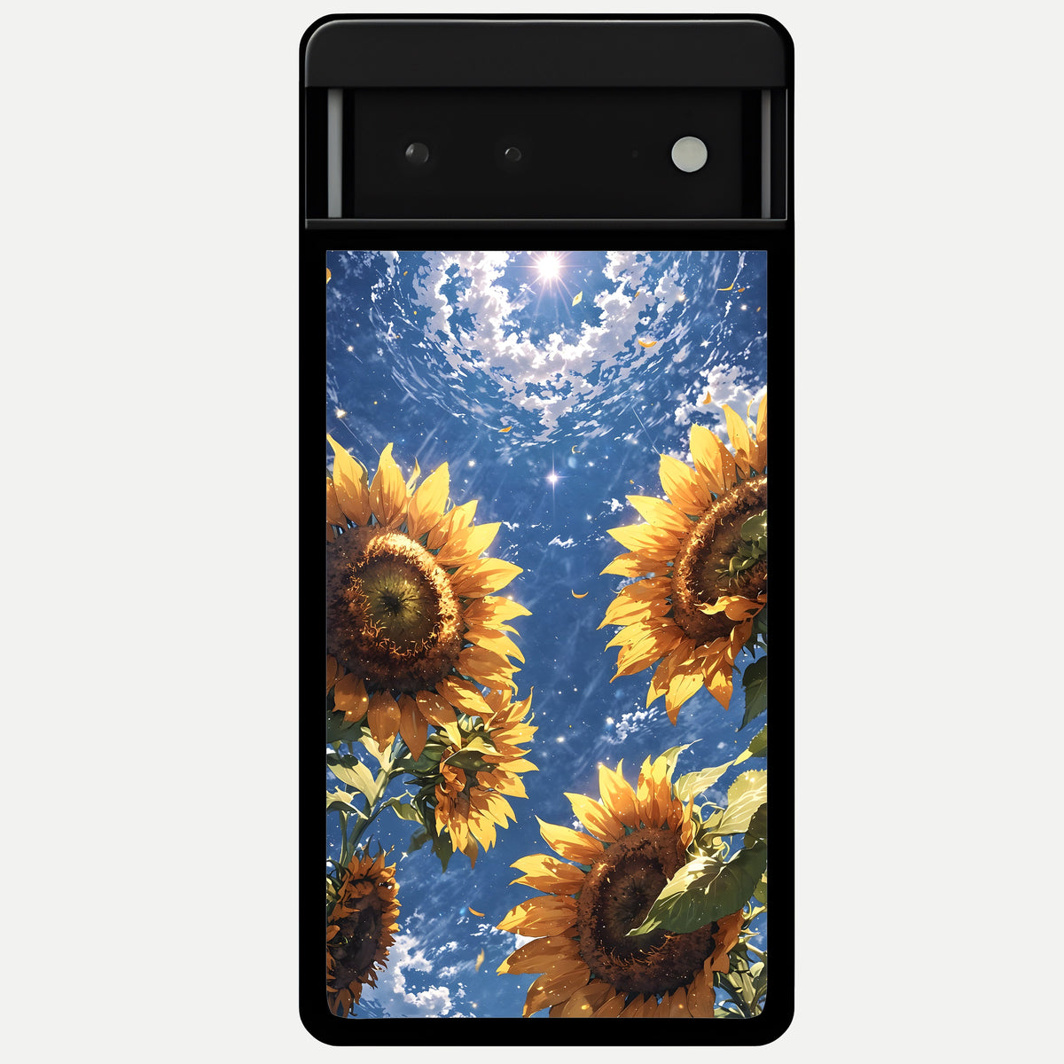  Heavenly Sunflower Rise Glass Case For Google Pixel 6 back cover – full design glossy printed glass finish