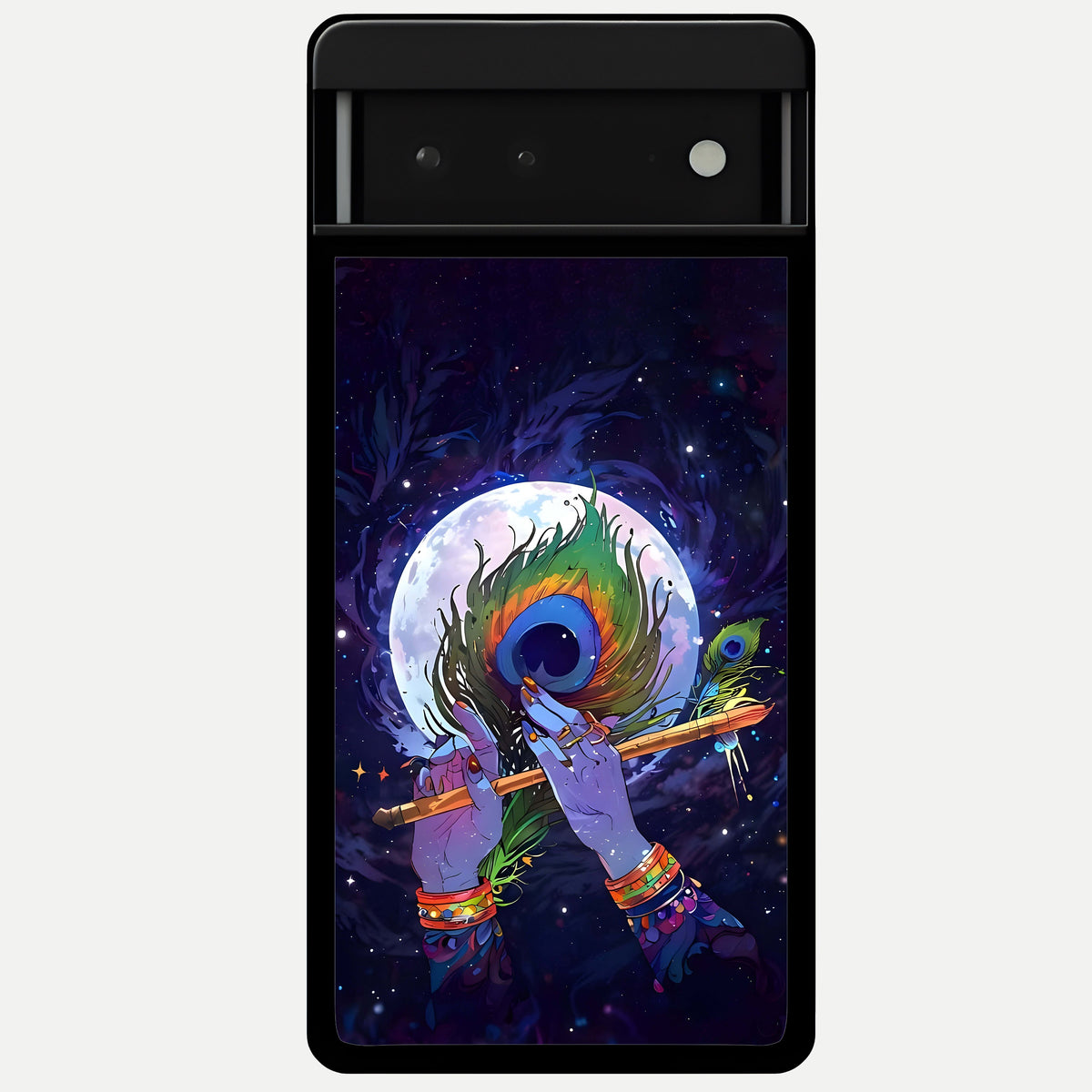  Krishna Hands Art Glass Case For Google Pixel 6 back cover – full design glossy printed glass finish