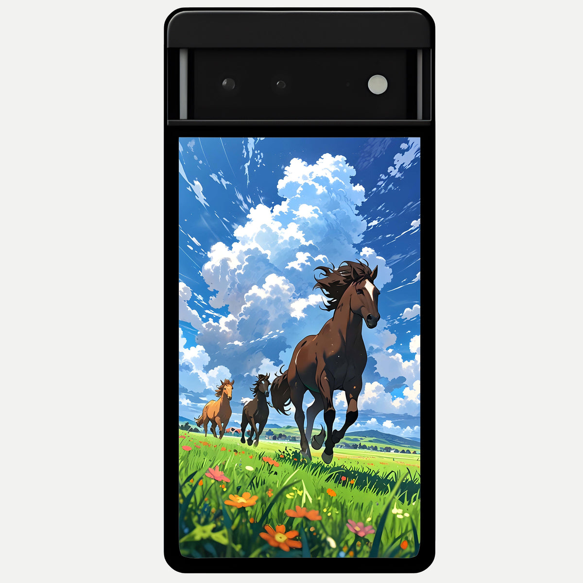  Majestic Horses Galloping Glass Case For Google Pixel 6 back cover – full design glossy printed glass finish