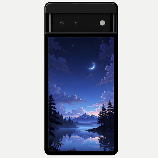  Midnight Lake Peace Glass Case For Google Pixel 6 back cover – full design glossy printed glass finish