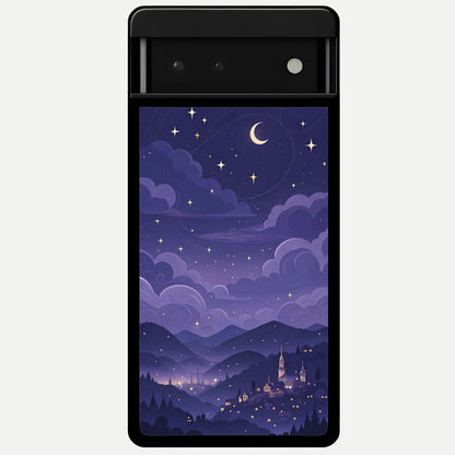  Minimal Night View Glass Case For Google Pixel 6 back cover – full design glossy printed glass finish