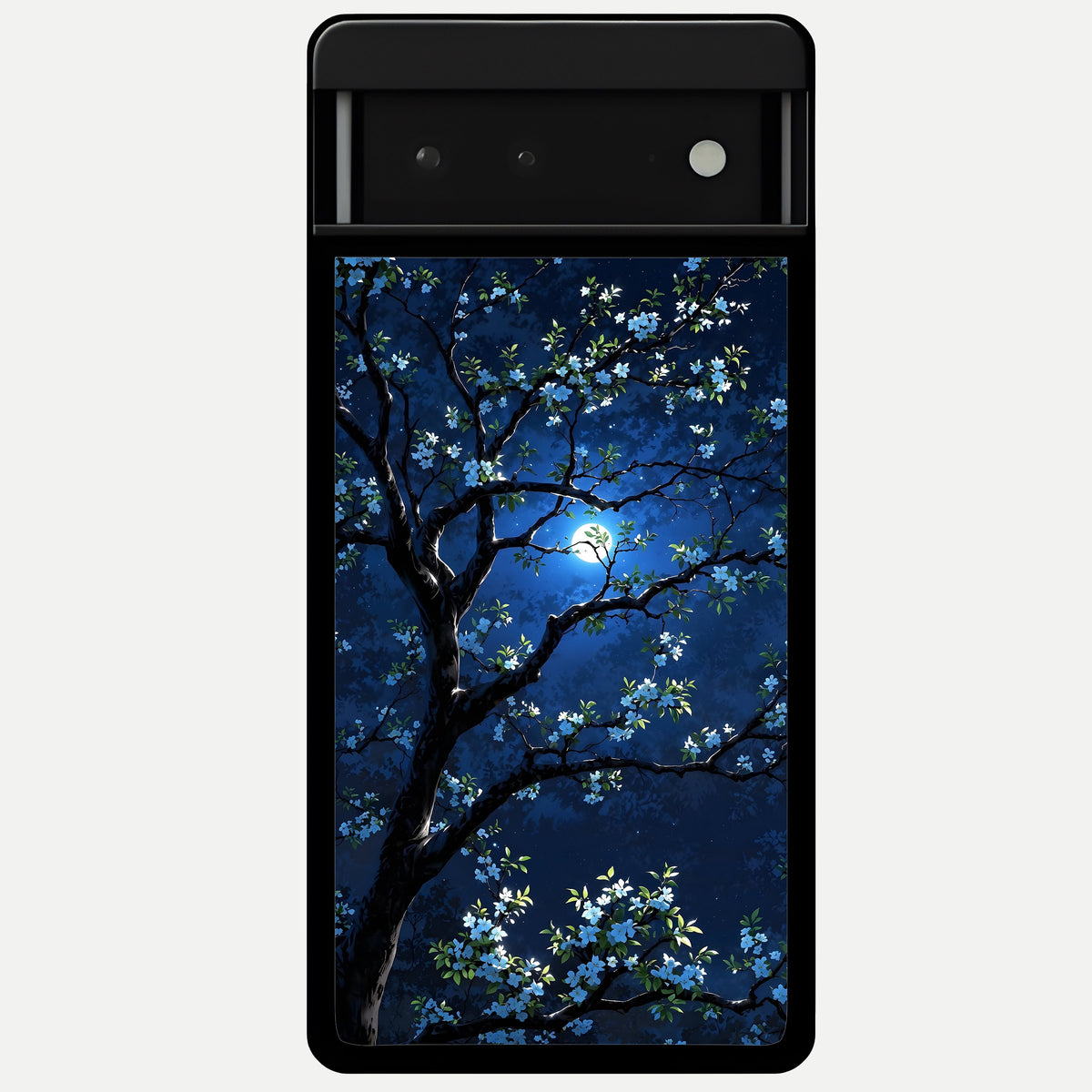  Mystic Floral Night Glass Case For Google Pixel 6 back cover – full design glossy printed glass finish