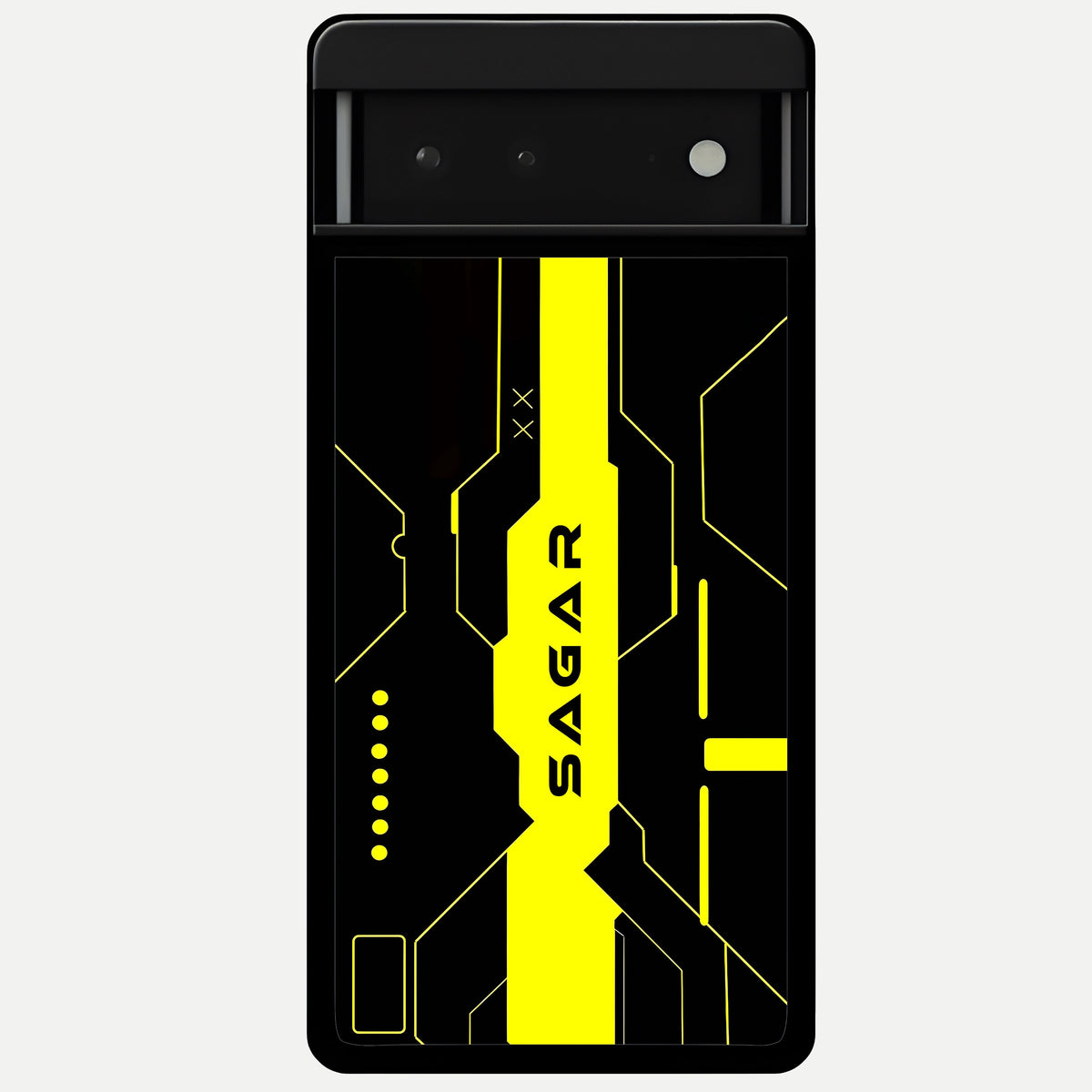  Neon CYBERPUNK Custom Name Glass Case For Google Pixel 6 back cover – full design glossy printed glass finish