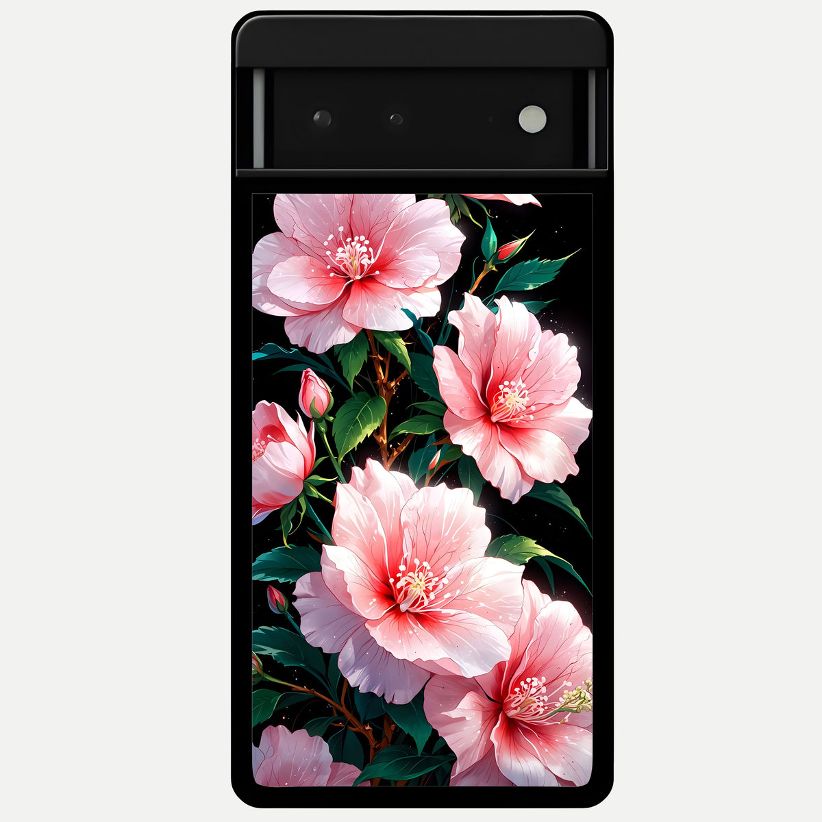  Peach Flower Glass Case For Google Pixel 6 back cover – full design glossy printed glass finish