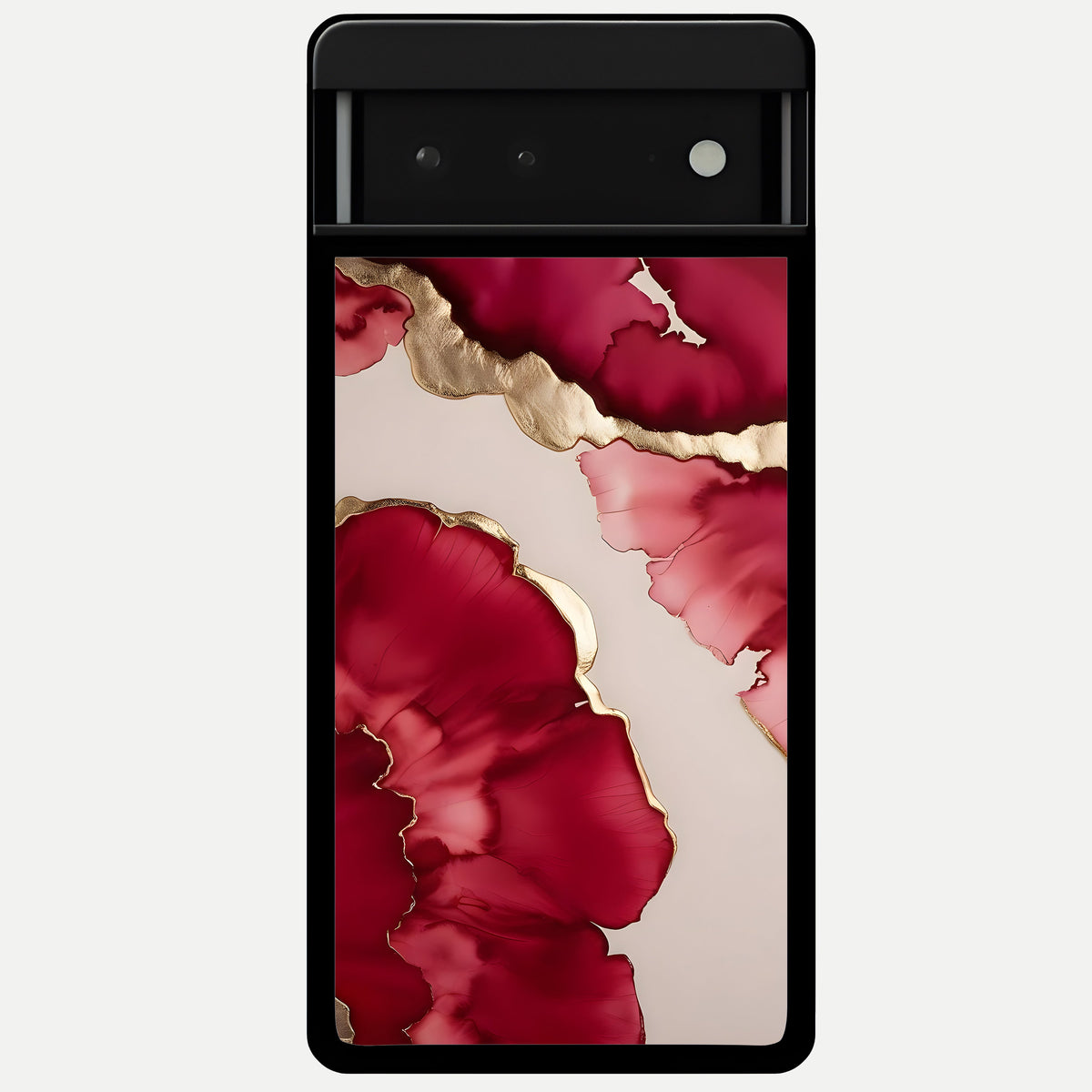  Pink And White Marble Glass Case For Google Pixel 6 back cover – full design glossy printed glass finish
