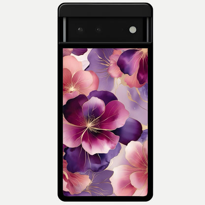 Pink Bouquet Florals Glass Case For Google Pixel 6 back cover – full design glossy printed glass finish
