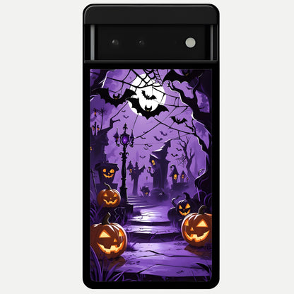  Pumpkin Patch Halloween Glass Case For Google Pixel 6 back cover – full design glossy printed glass finish